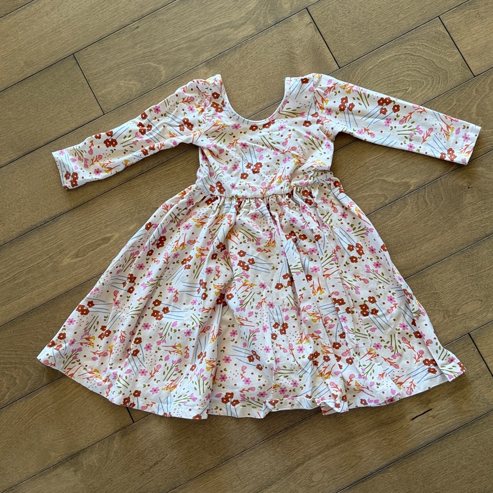 Floral Long Sleeve Kids Casual Dress